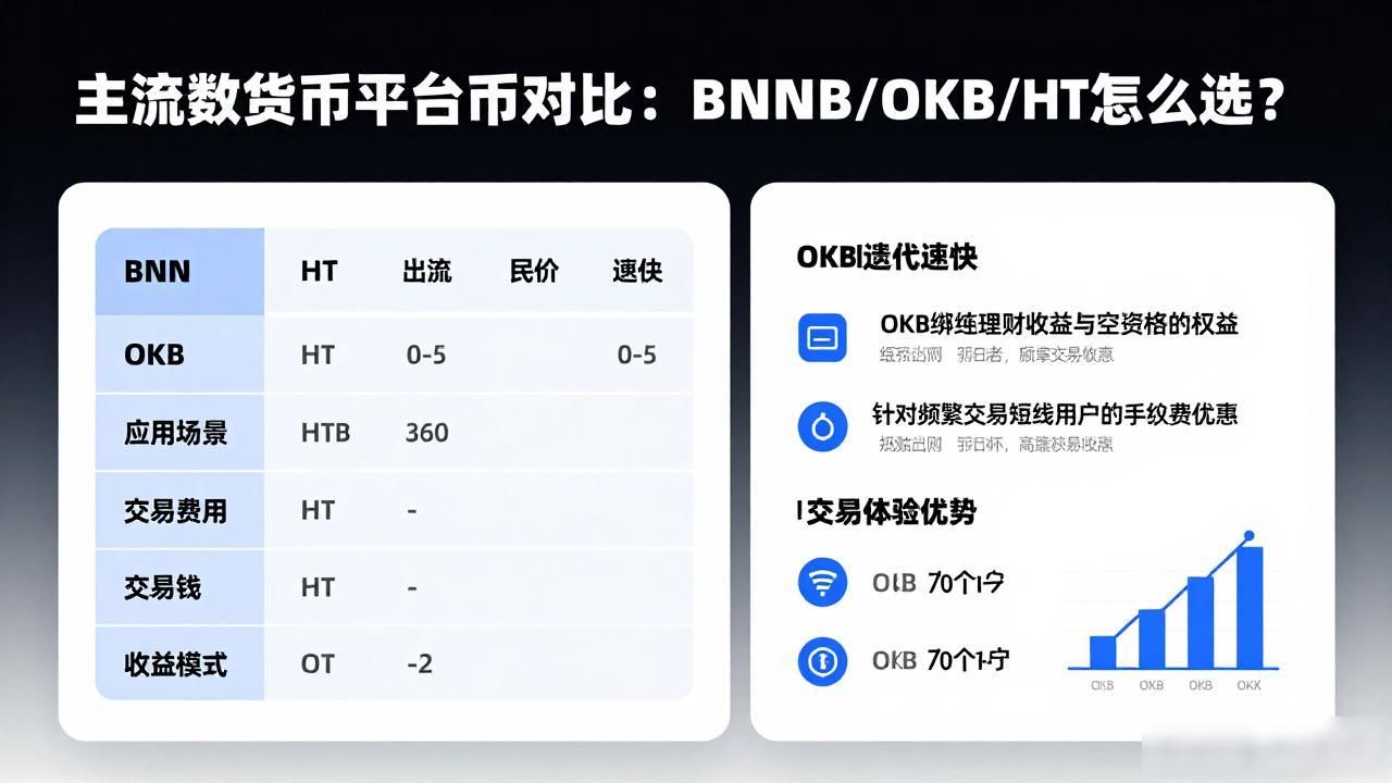 三大主流平台币对比分析 BNB OKB HT价值逻辑适用场景 不同投资者选择平台币的策略_个数字货币平台币对比