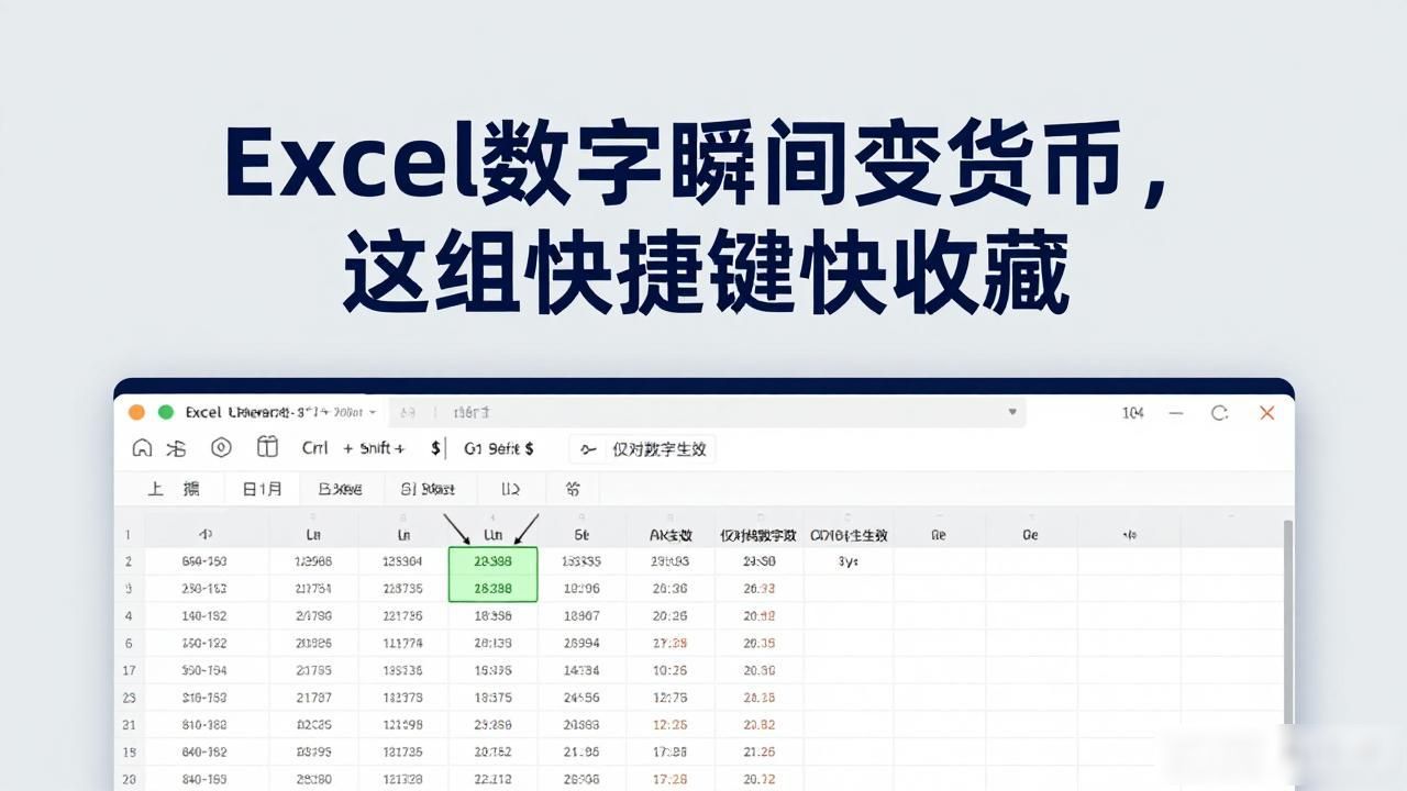 excel数字转换货币快捷键_Excel数字转货币快捷键_CtrlShift$货币格式
